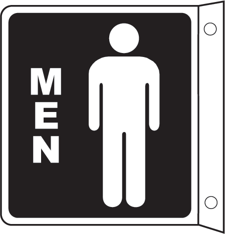 2-Way Men Restroom Sign by SafetySign.com - T4334