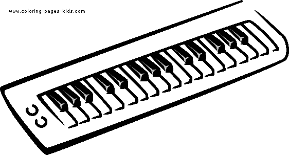 Music keyboard Colouring Pages