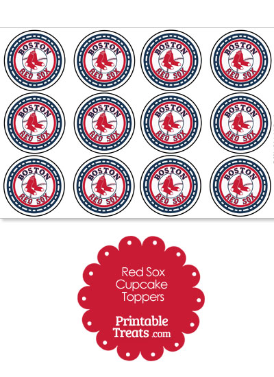 Printable Red Sox Logo Cupcake Toppers