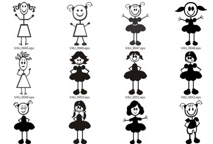 send You Vector Clip art of Stick Family People Vol 3 - fiverr