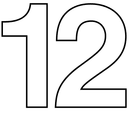 colorful number 12 Colouring Pages