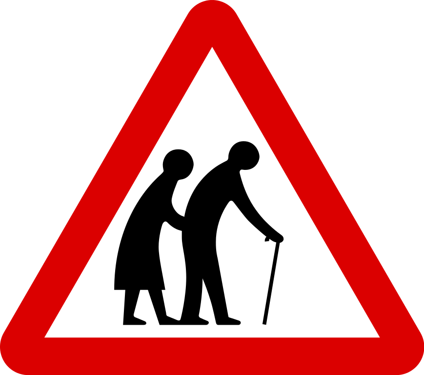 File:Singapore Road Signs - Warning Sign - Elderly or Blind People ...