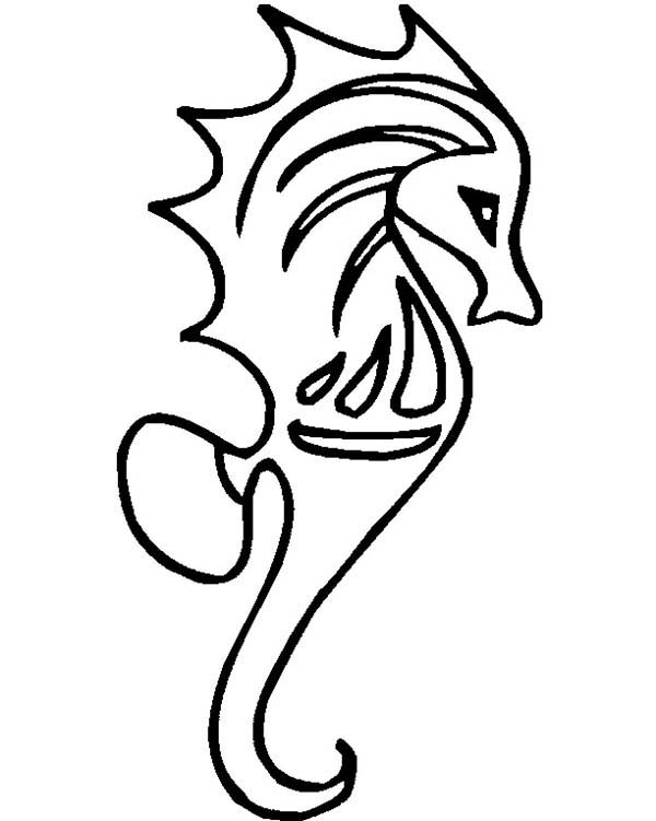 A Drawing of Seahorse in Art Graphic Style Coloring Page | Kids ...