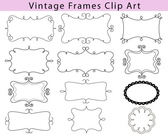 BUY 2 GET 2 FREE - Vintage Frame Clip Art - 12 Digital Classic ...