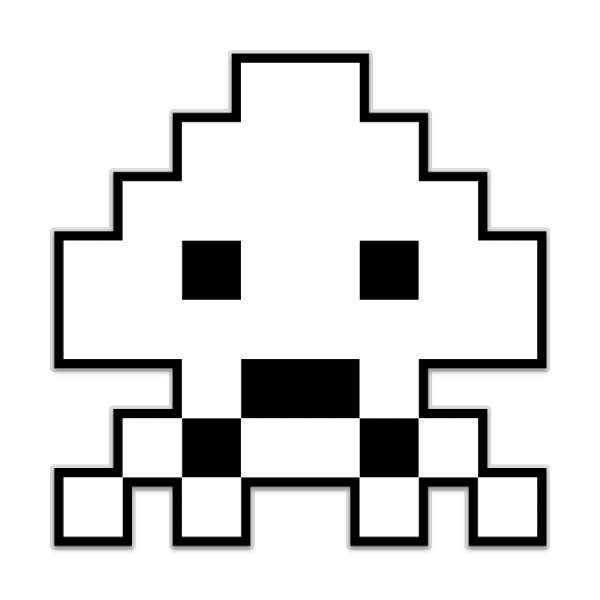 Space Invaders Alien 3 Shaped Sticker | Unixstickers