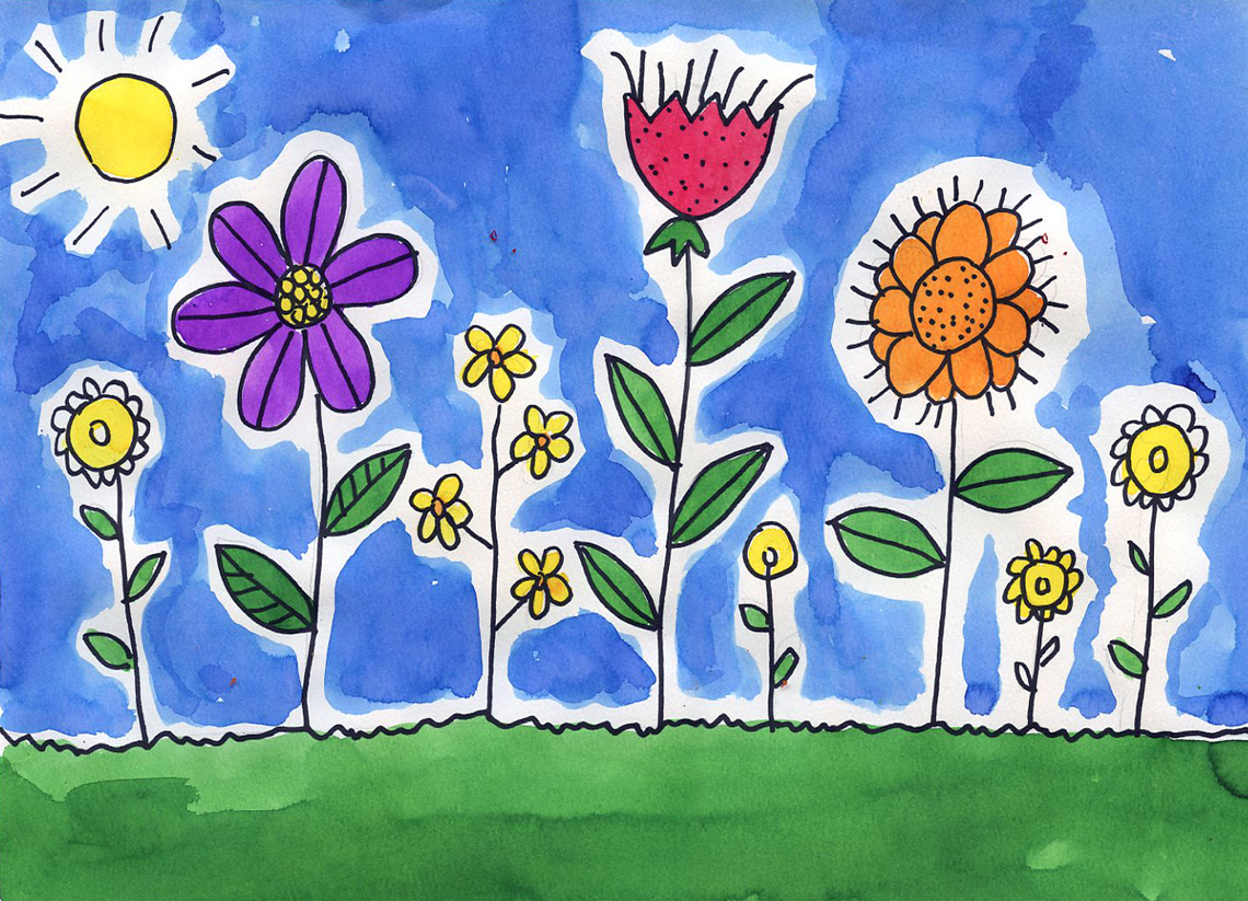 Flowers Drawing For Kids - Cliparts.co