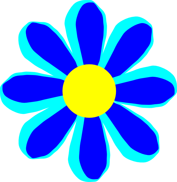 Flower Cartoon Blue Clip Art at Clker.com - vector clip art online ...