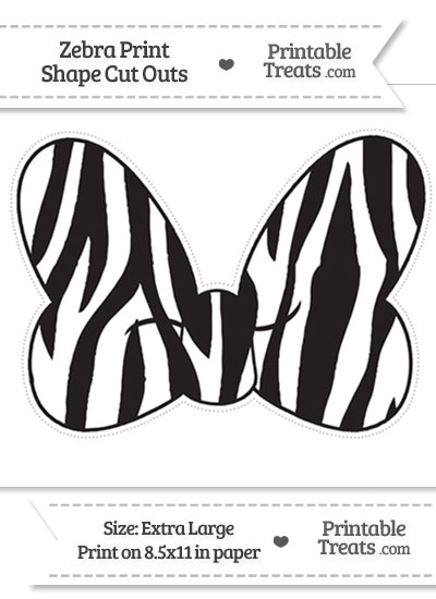 Extra Large Zebra Print Minnie Mouse Bow Cut Out