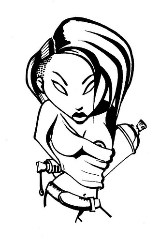 Free coloring pages of girl graffiti character
