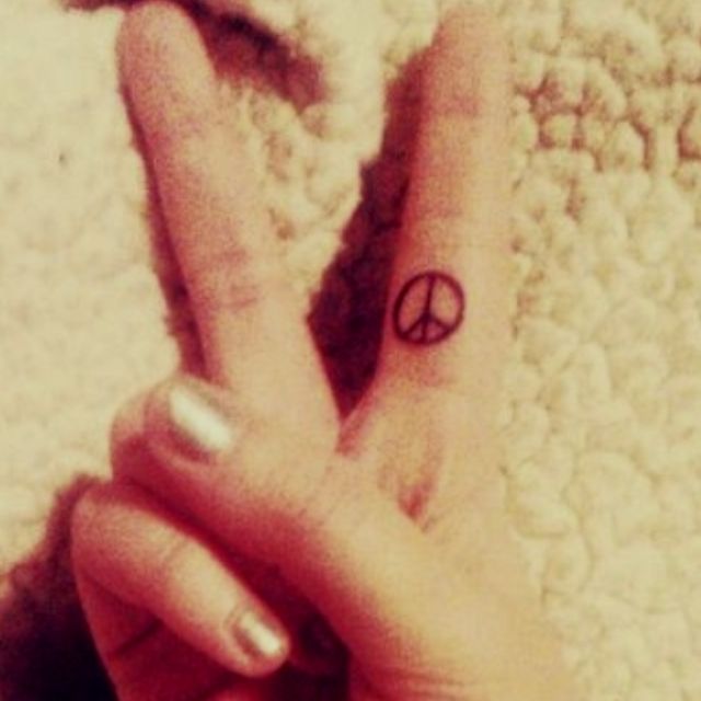 Cute idea! I'd put the peace sign on my middle finger so I'd have ...
