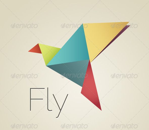 Colorful Origami Bird #GraphicRiver This logo includes fully ...
