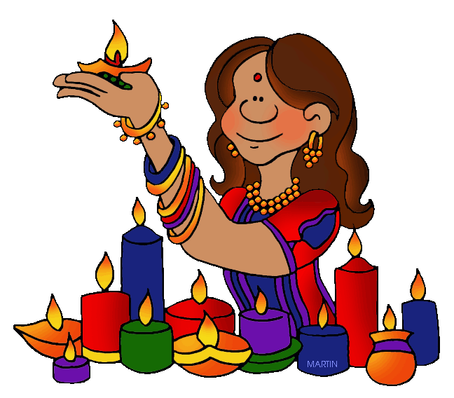 Free Holiday Clip Art by Phillip Martin, Diwali