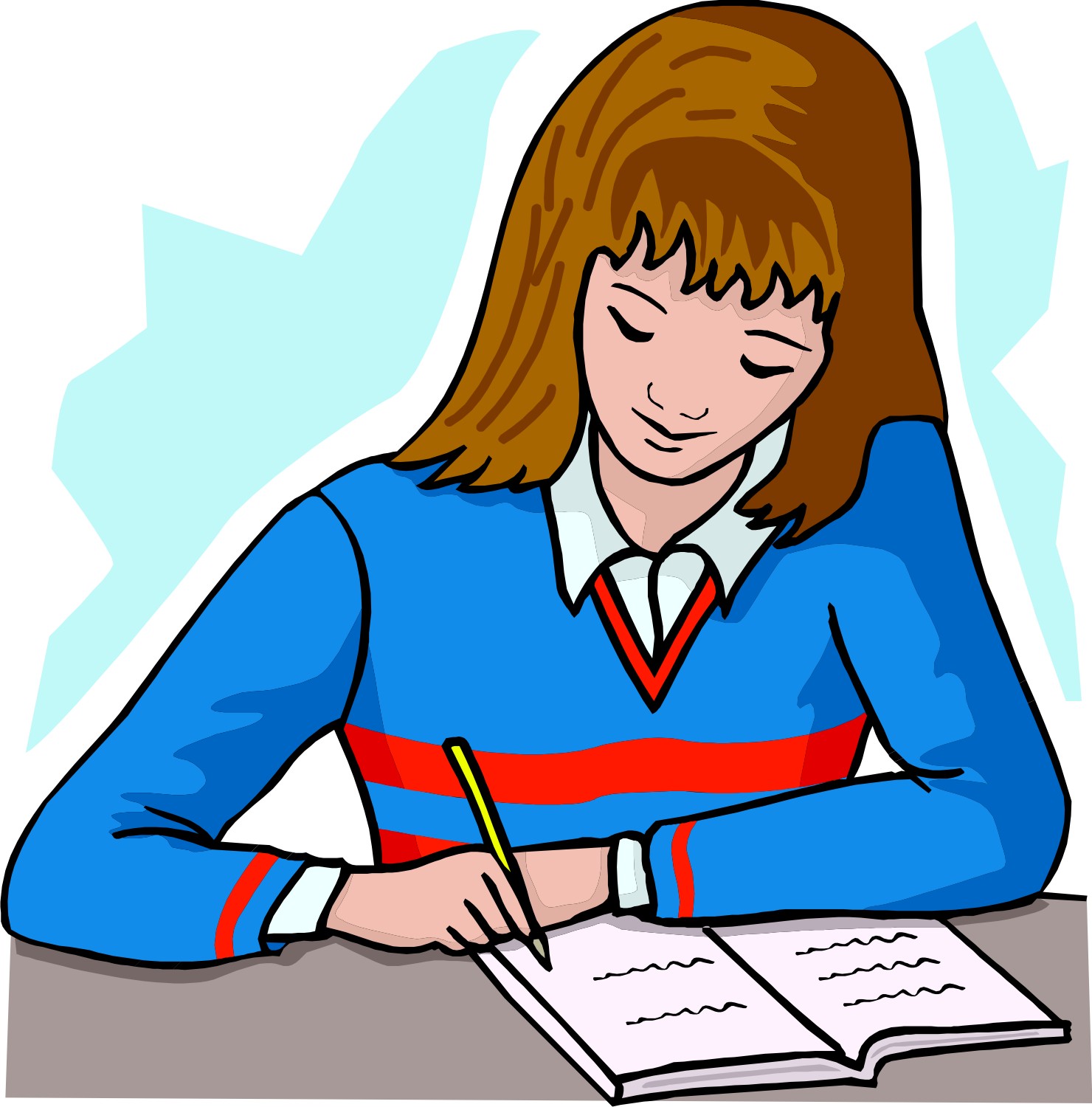 Girl Doing Homework - Cliparts.co