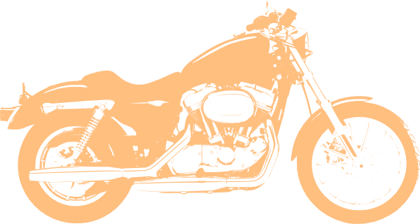 Orange Motor Cycle Harley Davidson clip art - vector clip art ...