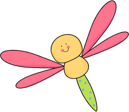 Flying Pink and Yellow Dragonfly Clip Art - Flying Pink and Yellow ...