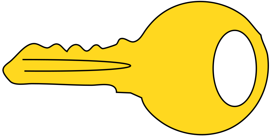Simple gold key small clipart 300pixel size, free design ...