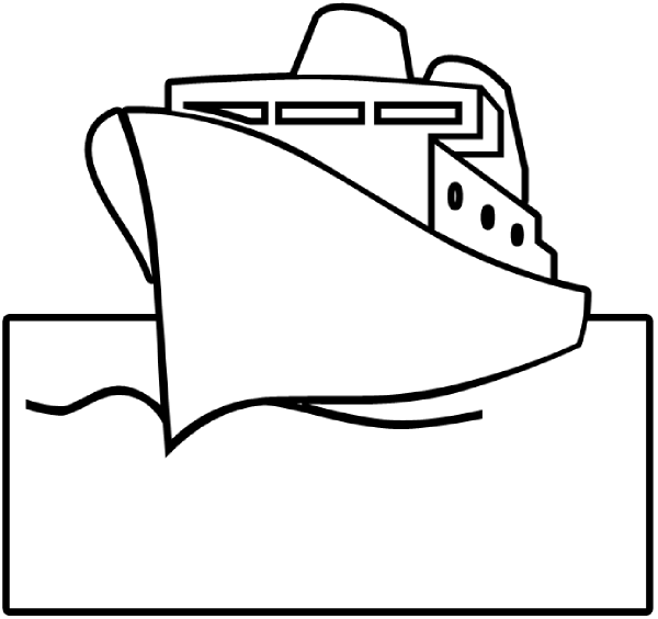 Ship Outline clip art - vector clip art online, royalty free ...
