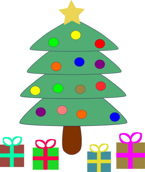 Christmas Tree Gifts clip art - vector clip art online, royalty ...