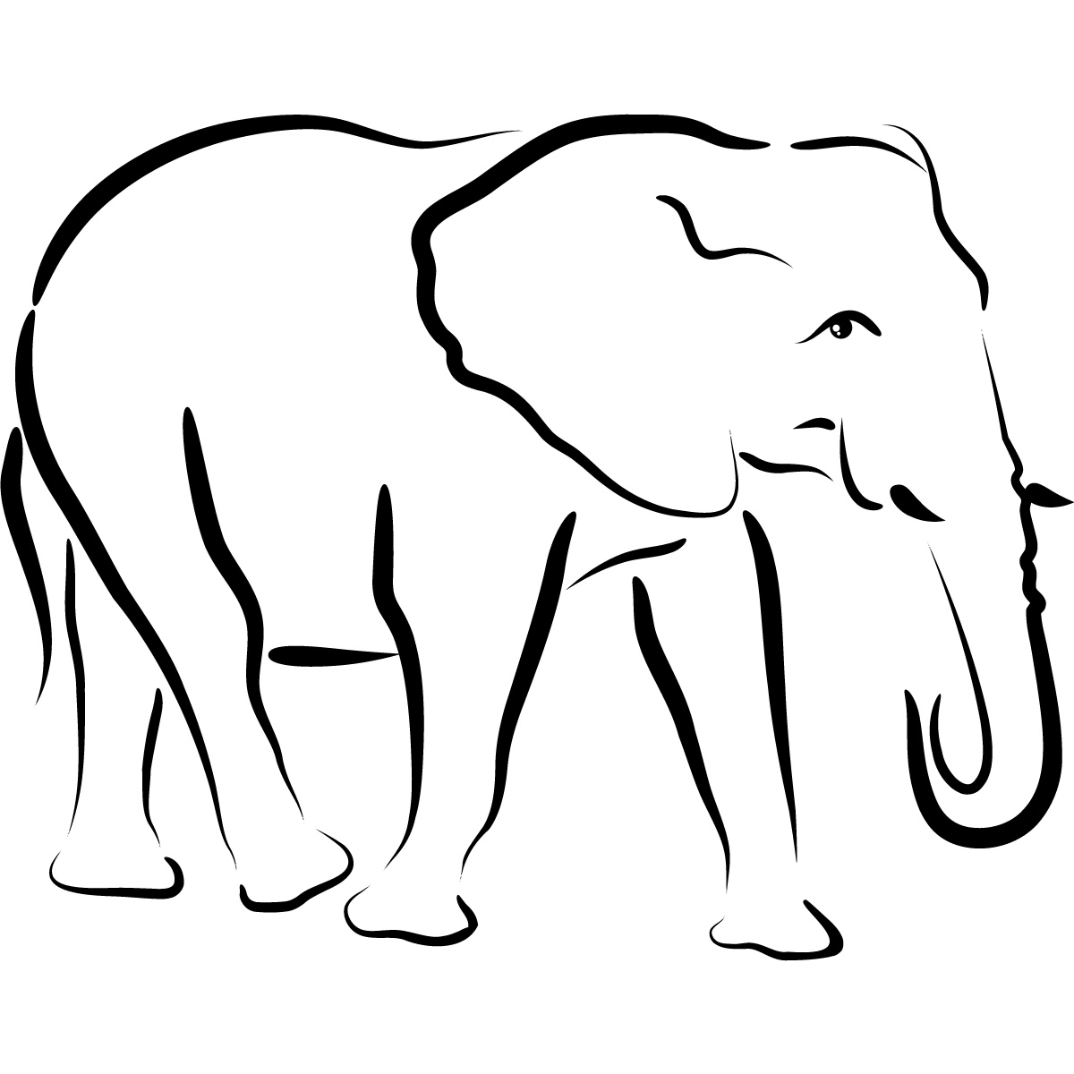 Elephant Outline Animals Wall Art Stickers Transfers | eBay
