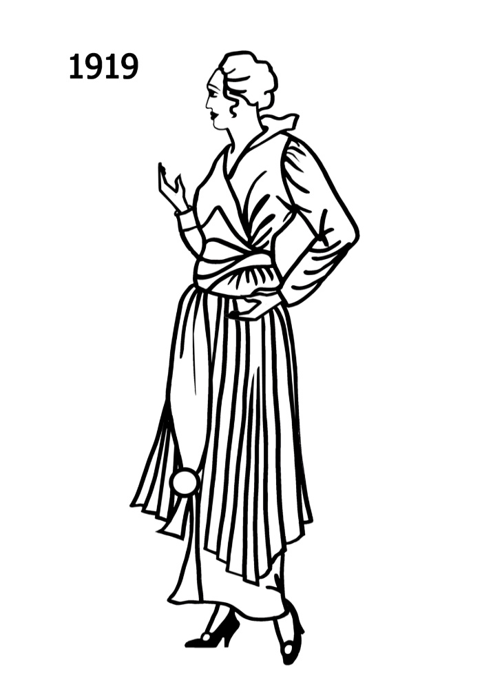 Costume Silhouettes 1918-1919 Free Line Drawings