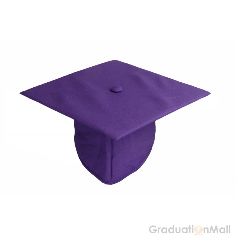 Matte Adult Graduation Cap with Tassel - Purple