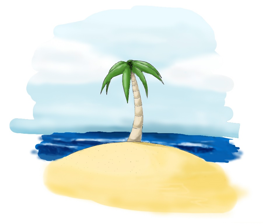 Beach with only one palm tree by kisala10 on deviantART