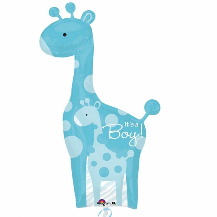 42" Blue Giraffe It's a Boy New Baby Arrival Animal Foil Supershape B…