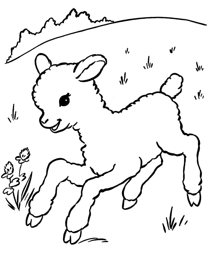 Farm Animal Coloring Pages | Printable Sheep Coloring Page and ...