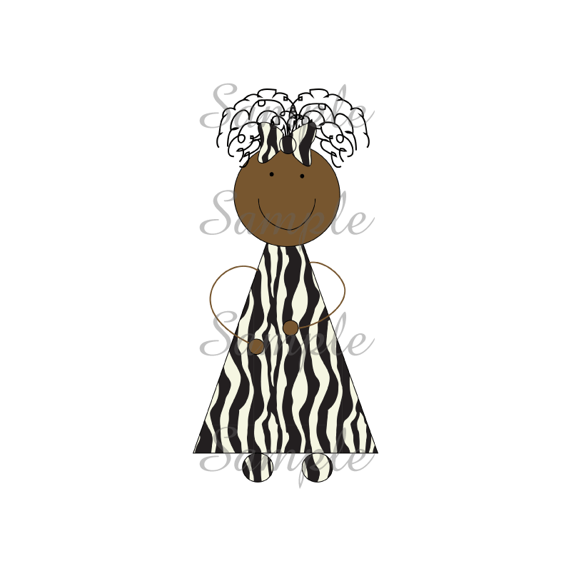 Clip Art Stick Figure African American Zebra Patte