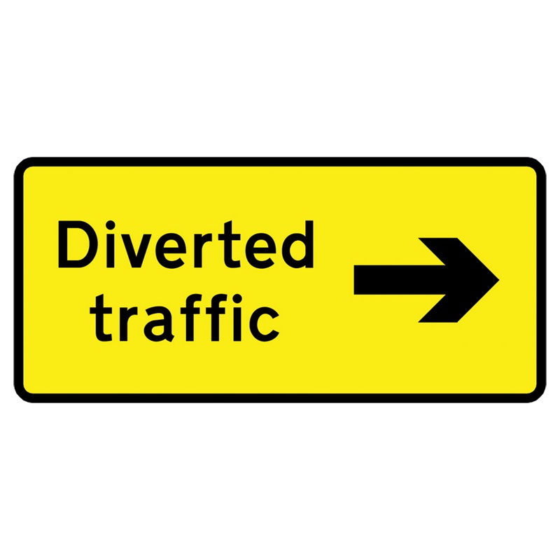 Diverted Traffic Arrow Right Sign Face - PF Cusack