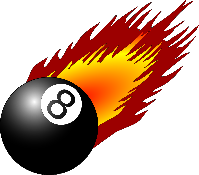 Clipart - 8ball with flames