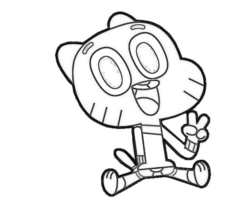 Gumball Watterson Peace Coloring Pages | Coloring Pages