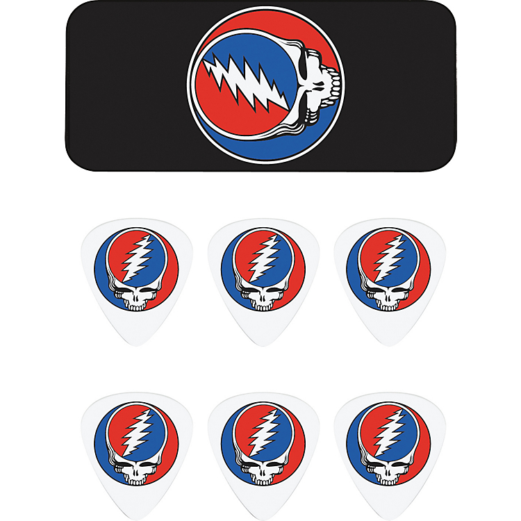 Dunlop Grateful Dead Steal Your Face Black Pick Tin with 6 Picks ...