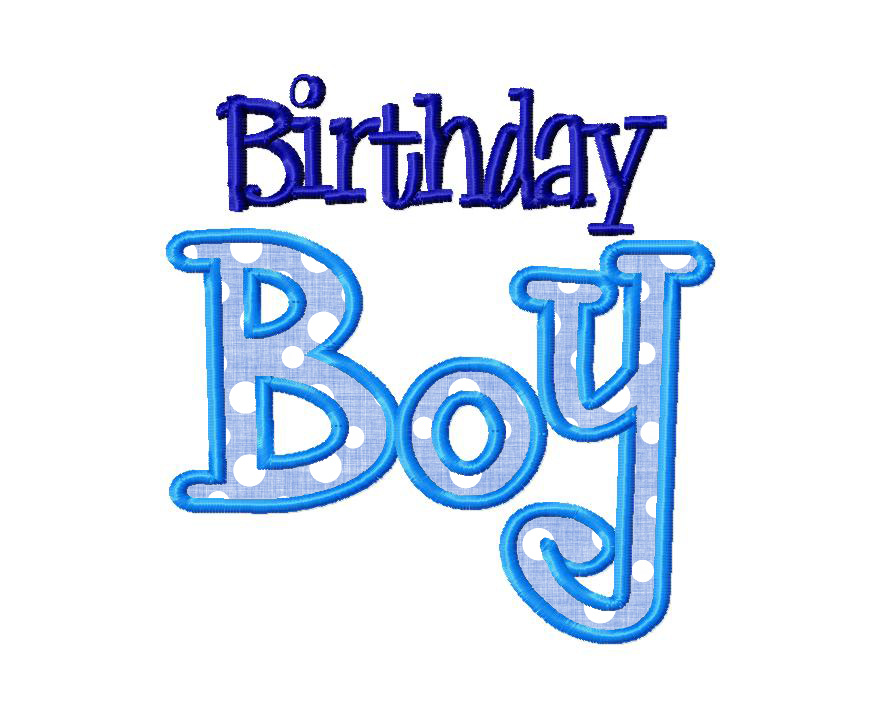 Birthday Boy Applique Machine Embroidery Design