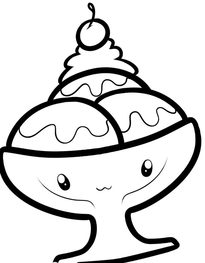 Ice Cream Sundae In A Glass Coloring Page - Cookie Coloring Pages ...