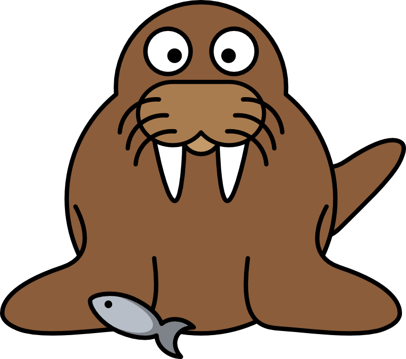Clipart - Cartoon Walrus