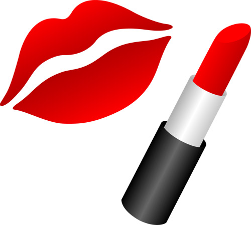 Kissing Lips Vector With Red Lipstick | vector girls