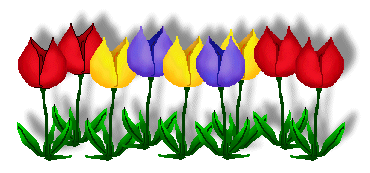 Tulips Clip Art - A Row Of Tulips Shadowed