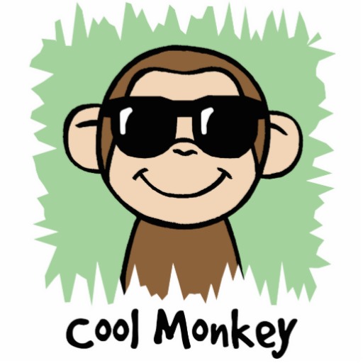 Cartoon Clip Art Cool Monkey with Sunglasses Cut Out | Zazzle