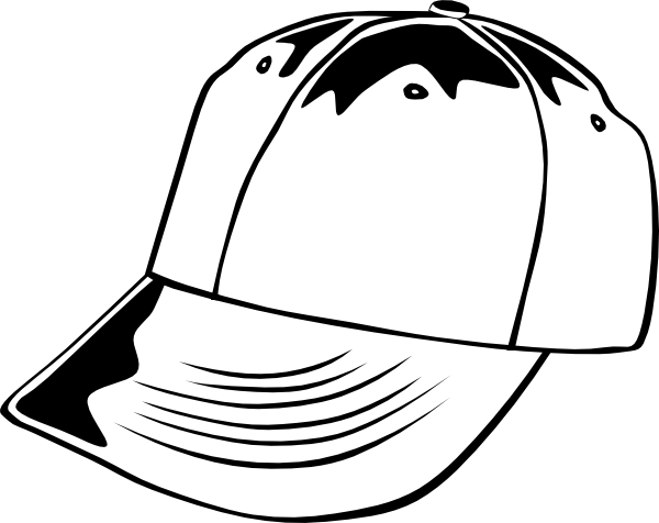 Baseball Cap (b And W) clip art - vector clip art online, royalty ...
