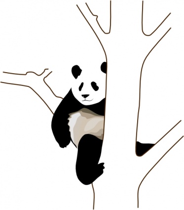 Panda On A Tree clip art - Download free Cartoon vectors