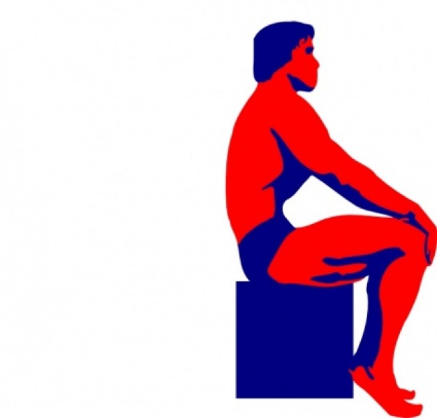 Sitting Body Builder clip art Vector | Free Download