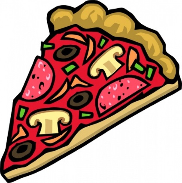 Pizza Slice Mushroom Veggies Pepperoni clip art Vector | Free Download