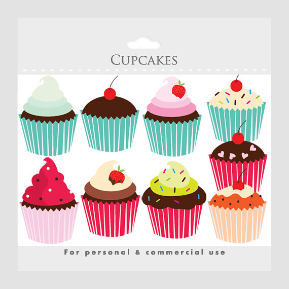 Cupcakes clipart cupcake clip art digital by WinchesterLambourne