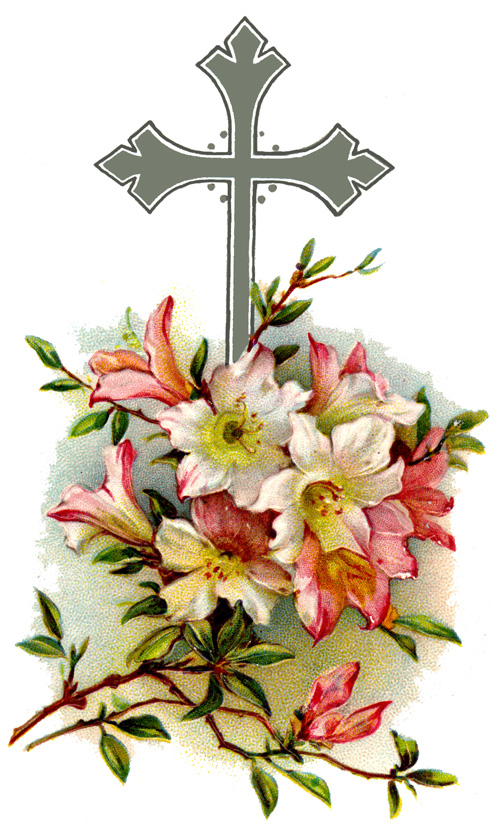 free clip art cross with flowers - photo #25