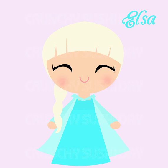 Instant Download Princess Elsa, Frozen, Cute Kawaii Princess Digital …
