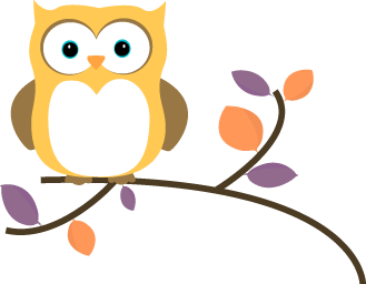 Yellow Owl on a Branch Clip Art - Yellow Owl on a Branch Image