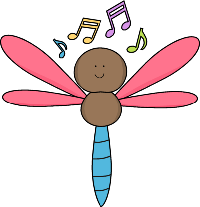 Musical Dragonfly Clip Art - Musical Dragonfly Image
