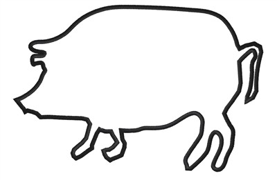 Animals Embroidery Design: Pig Outline from King Graphics ...
