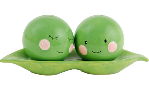 TWO PEAS IN A POD SALT & PEPPER SHAKERS